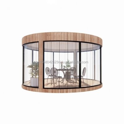 鋼鉄の管 EU標準 木造の家 ガラス サンシャインハウス プリファブ モバイルショップ ガーデンカフェの店