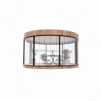 鋼鉄の管 EU標準 木造の家 ガラス サンシャインハウス プリファブ モバイルショップ ガーデンカフェの店