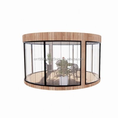 鋼鉄の管 EU標準 木造の家 ガラス サンシャインハウス プリファブ モバイルショップ ガーデンカフェの店