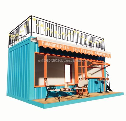 20フィート 2層フラットパッケージング コンテナ 鋼筋枠 ガレージ 小売店 モダンデザインとガルバनाइズされた鋼筋 折りたたみ 180g