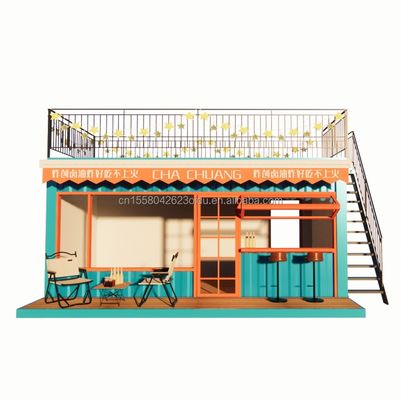 20フィート 2層フラットパッケージング コンテナ 鋼筋枠 ガレージ 小売店 モダンデザインとガルバनाइズされた鋼筋 折りたたみ 180g