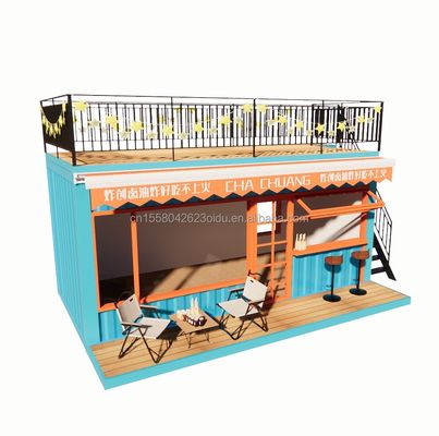 20フィート 2層フラットパッケージング コンテナ 鋼筋枠 ガレージ 小売店 モダンデザインとガルバनाइズされた鋼筋 折りたたみ 180g