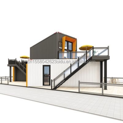 コンテナバー 改造 レストラン コーヒーショップ 鉄鋼構造の建物と50/75/100mmの波サンドイッチパネル壁