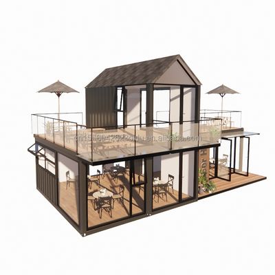20FT 40FT モダン シンプル ホテル 4 ベッドルーム 1 ガレージ プリファブ ハウス コンテナ ビラ ハウス アペックス 屋根 迅速 組み立て