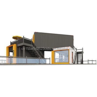 コンテナバー 改造 レストラン コーヒーショップ 鉄鋼構造の建物と50/75/100mmの波サンドイッチパネル壁
