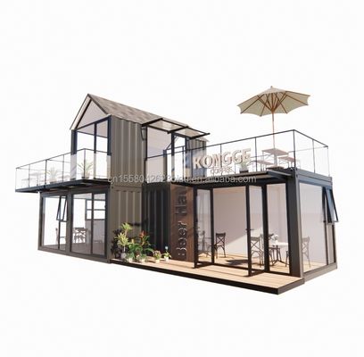20FT 40FT モダン シンプル ホテル 4 ベッドルーム 1 ガレージ プリファブ ハウス コンテナ ビラ ハウス アペックス 屋根 迅速 組み立て