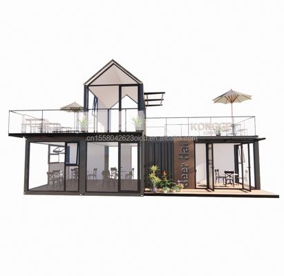 20FT 40FT モダン シンプル ホテル 4 ベッドルーム 1 ガレージ プリファブ ハウス コンテナ ビラ ハウス アペックス 屋根 迅速 組み立て