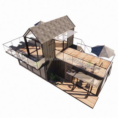 20FT 40FT モダン シンプル ホテル 4 ベッドルーム 1 ガレージ プリファブ ハウス コンテナ ビラ ハウス アペックス 屋根 迅速 組み立て