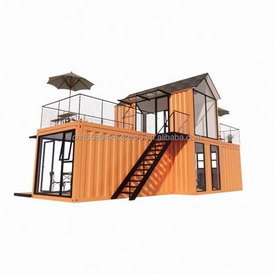 カスタマイズされた斜面屋根 鋼筋構造 ビラ 壁 50/75/100mm 波サンドイッチパネル 浴室と 3 ベッドルーム コンテナハウス