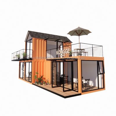 カスタマイズされた斜面屋根 鋼筋構造 ビラ 壁 50/75/100mm 波サンドイッチパネル 浴室と 3 ベッドルーム コンテナハウス