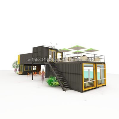 屋外レストラン カフェ バー コンテナハウス 40FT 現代のデザイン 鋼鉄管