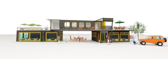 屋外レストラン カフェ バー コンテナハウス 40FT 現代のデザイン 鋼鉄管