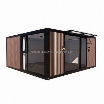20フィートまたは40フィートのサイズで手頃な価格の家庭住宅のためのフラットトップコンテナ プレファブリケーションスタジオ模倣 木製PVC壁パネル