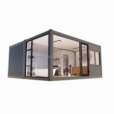 20フィートまたは40フィートの手持ち軽鋼平面屋根コンテナ プリファブ スタジアム 家庭用 パーソナライズされた色