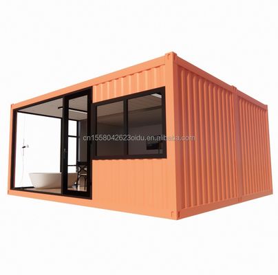 20フィートまたは40フィートの手持ち軽鋼平面屋根コンテナ プリファブ スタジアム 家庭用 パーソナライズされた色