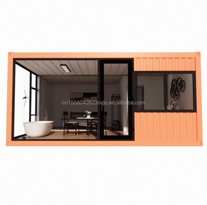 20フィートまたは40フィートの手持ち軽鋼平面屋根コンテナ プリファブ スタジアム 家庭用 パーソナライズされた色