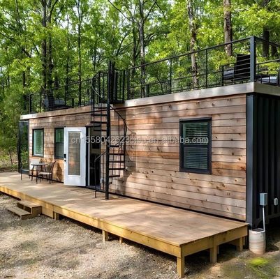 2 ベッドルームと1 リビングルームのポータブル木製コンテナハウス