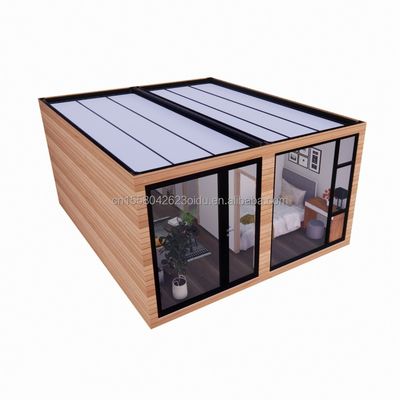 プリファブリック 木製ガラス 日光屋 コンテナハウス パーソナライズされた色と壁 50/75/100mm 波サンドイッチパネル