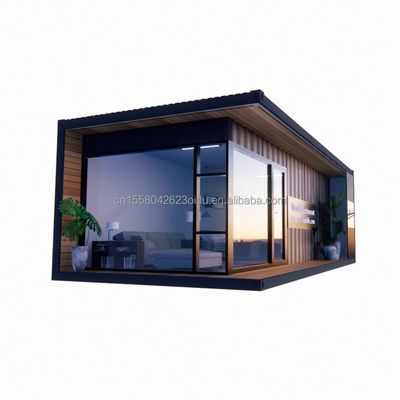 コンテナハウス プリファブリックハウス カスタマイズされた色 木製ガラス 日焼け室ハウス プリファブコンテナハウス