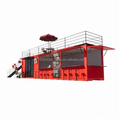モダン 豪華 20フィート 10フィート ミニカフェ バー レストランハウス コンテナ コーヒーショップ モール用 プリファブリック スチール インテリアデザイン