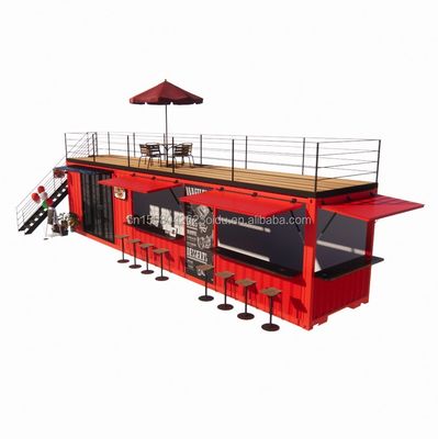 モダン 豪華 20フィート 10フィート ミニカフェ バー レストランハウス コンテナ コーヒーショップ モール用 プリファブリック スチール インテリアデザイン