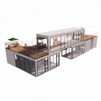 40ft モバイルバー レストラン コンテナ ホテル スチール コンテナ 貯蔵 プリファブビル 鋼筋フレームと折りたたみ