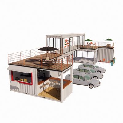 40ft モバイルバー レストラン コンテナ ホテル スチール コンテナ 貯蔵 プリファブビル 鋼筋フレームと折りたたみ