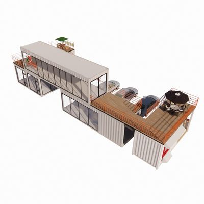 40ft モバイルバー レストラン コンテナ ホテル スチール コンテナ 貯蔵 プリファブビル 鋼筋フレームと折りたたみ