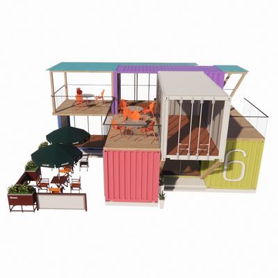 簡単に組み立て,分解 20ft/40ft モジュール式プリファブ 貯蔵 輸送 コンテナ 住宅 アルミ合金窓付きバー