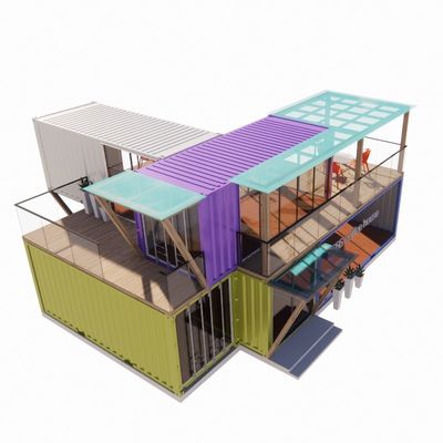 簡単に組み立て,分解 20ft/40ft モジュール式プリファブ 貯蔵 輸送 コンテナ 住宅 アルミ合金窓付きバー