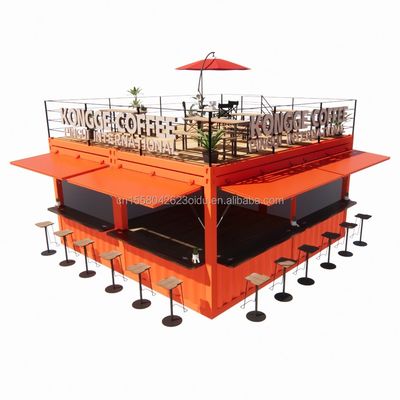 ショップ ミニ 20 フィート ポップアップ ストア コンテナ バー スタンド 頑丈なモジュール式デザインと壁 50/75/100mm 波サンドイッチパネル