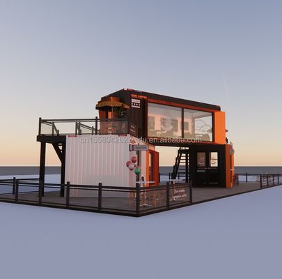 改造された輸送コンテナショップ ハウス コンテナ コーヒーショップ 鋼鉄の四角管
