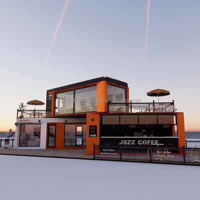 改造された輸送コンテナショップ ハウス コンテナ コーヒーショップ 鋼鉄の四角管