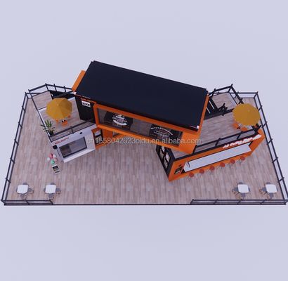 改造された輸送コンテナショップ ハウス コンテナ コーヒーショップ 鋼鉄の四角管
