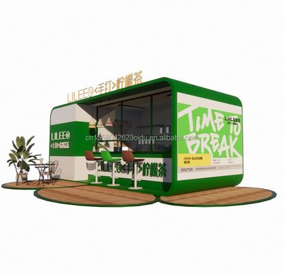 モジュラルのプリファブ 輸送コンテナ レストラン 20フィート コーヒーバー 鋼筋管 鋼筋枠