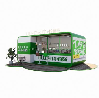 モジュラルのプリファブ 輸送コンテナ レストラン 20フィート コーヒーバー 鋼筋管 鋼筋枠