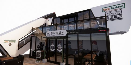 拡張可能なプリファブ 折り畳みコンテナ ガーデンハウス 鋼鉄の四角管 主な構造 中国デザインスタイル
