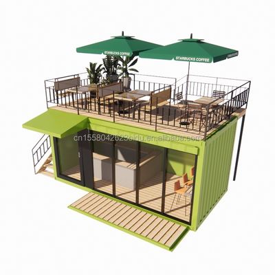 浴室 20フィート ポータブルキオスク 改造式プリファブ モジュラルのカフェ 輸送 コンテナバー モダンなデザインスタイルの小さな家