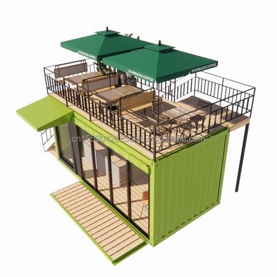 浴室 20フィート ポータブルキオスク 改造式プリファブ モジュラルのカフェ 輸送 コンテナバー モダンなデザインスタイルの小さな家
