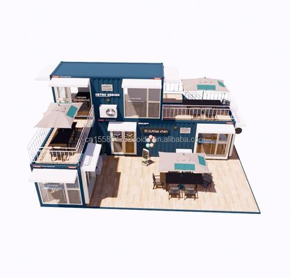 折りたたみ可能な鋼鉄構造 バーやカフェ用のコンテナハウス