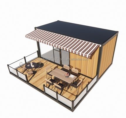 店 20フィート モバイル レストランとバー 10フィート 20フィート 輸送 木製コンテナ キッチン 鋼筋 折りたたみ 180g 鋼筋枠