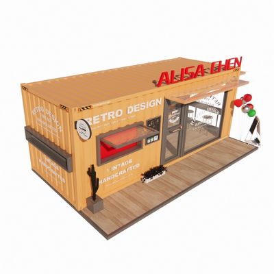 人気折りたたみカフェ コンテナ レストラン 鋼筋フレームと電化主構造