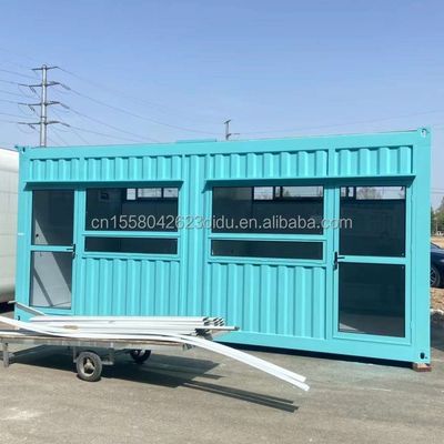 20フィート移動式 プリファブリック コーヒーショップ コンテナハウス デザイン 鋼筋管付き