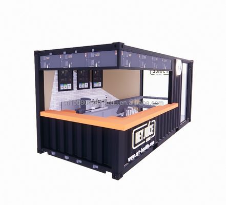 ロングビーチコンテナコーヒーバー 拡張可能なコンテナバー カスタマイズされた色と壁 50/75/100mm 波サンドイッチパネル