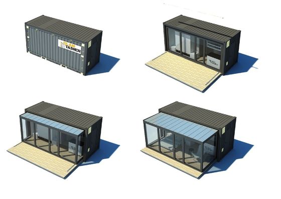 2 ベッドルーム 拡張可能なコンテナハウス プリファブ スチール モジュラルの小型住宅 室外用 パーソナライズされた色と20フィートまたは40フィートのサイズ