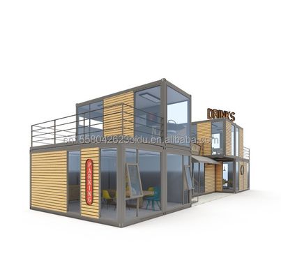 モダンデザイン 20フィートまたは40フィート 食品バー カフェ スーパーマーケット 店舗 コンテナ 店舗 パーソナライズ可能な フラット パッケージ プリファブリックハウス