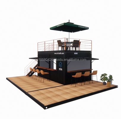 10フィート20フィート 2階建て ポップアップコンテナバー モダンなデザインスタイルとアルミ合金窓で設計