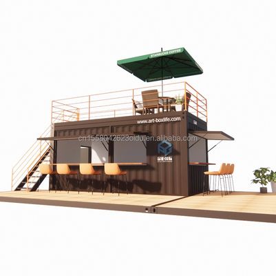 10フィート20フィート 2階建て ポップアップコンテナバー モダンなデザインスタイルとアルミ合金窓で設計