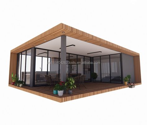 現代のデザイン 木製コンテナハウス 拡張可能なオフィス 鋼筋フレームと鋼筋折りたたみ180g