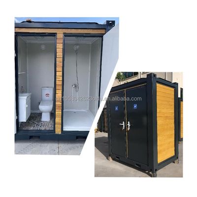 シャワー付き モバイル トイレ キャビン 鉄筋鋼材の折りたたみとサンドイッチパネル モバイル トイレ